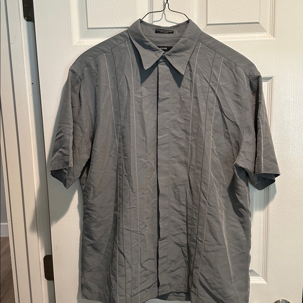 Alfani L Light Gray Button-Up Shirt